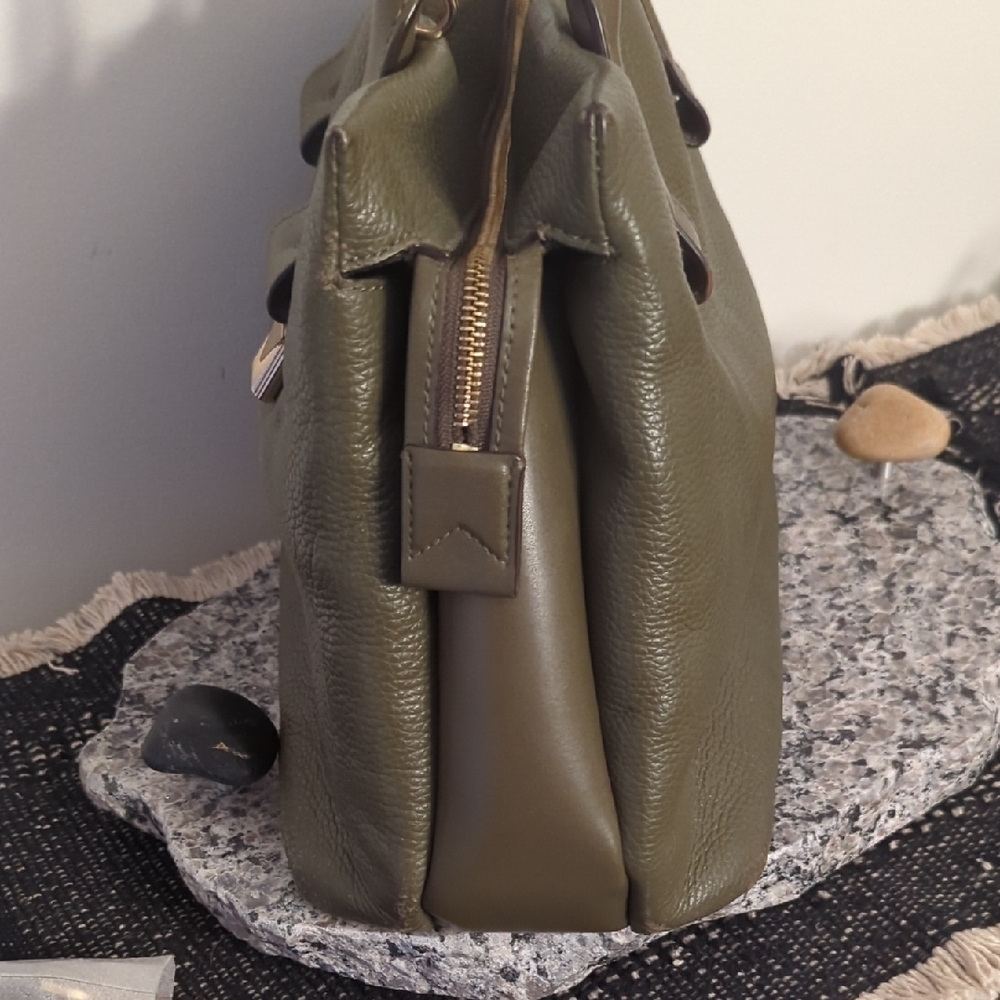 Michael Kors Olive Leather Satchel - Picture 4 of 8